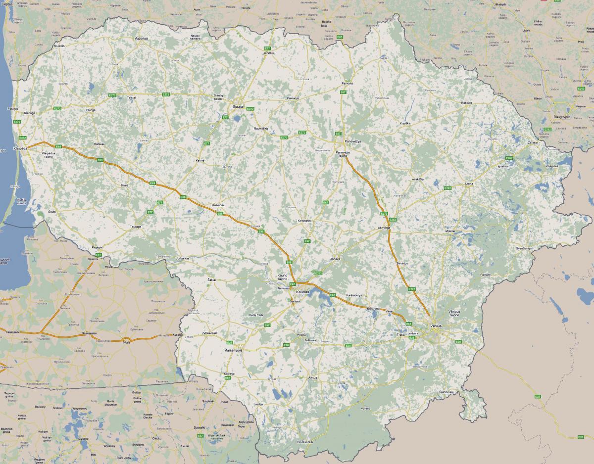 מפה של ליטא תיירות 