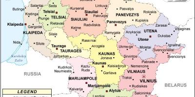 מפה של ליטא פוליטי.